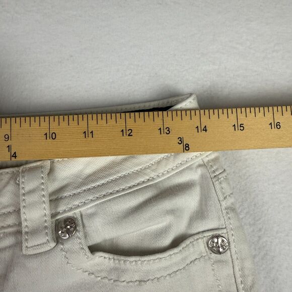 Miss Me Jeans Mid Rise Skinny White Flap Pickets Women’s Size 26 27x29 - Picture 4 of 13